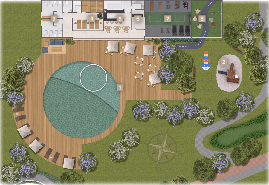 Masterplan da área de lazer Golf Club Resort